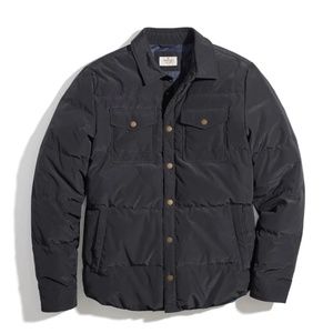 Marine Layer Puffer Overshirt Jet Black - M